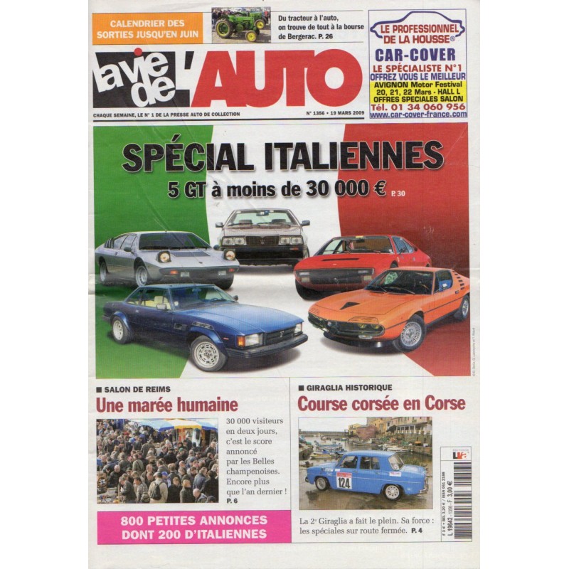 La Vie de l'Auto n° 1356 du 19 mars 2009 - Spécial Italiennes, 5 GT à moins de 30000 €