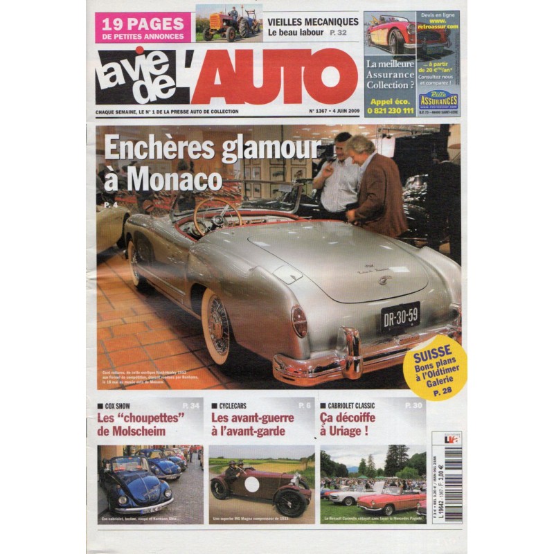 La Vie de l'Auto n° 1367 du 4 juin 2009 - Enchères glamour à Monaco