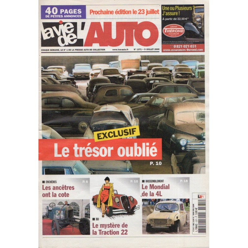 La Vie de l'Auto n° 1371 du 9 juillet 2009 - Le trésor oublié