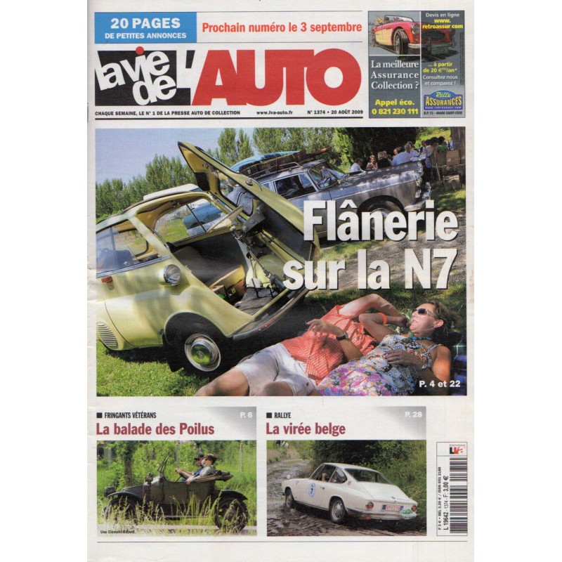 La Vie de l'Auto n° 1374 du 20 aout 2009 - Flânerie sur la N7
