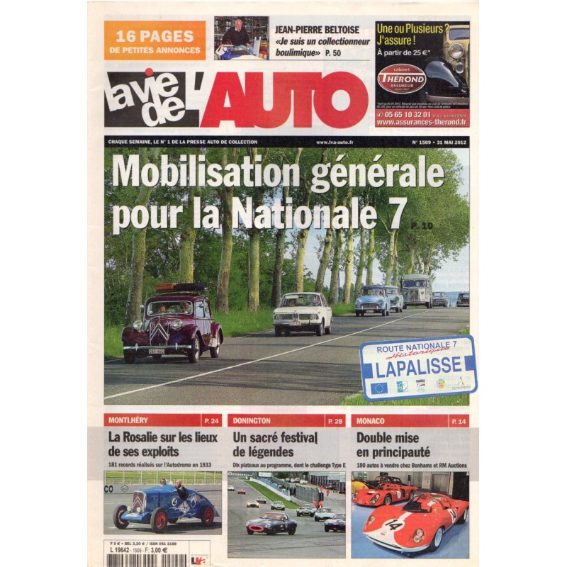 La Vie de l'Auto n° 1509 du 31 mai 2012 - Mobilisation générale pour la Nationale 7