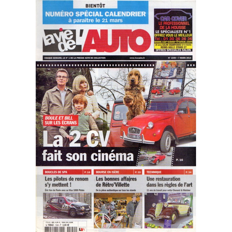 La Vie de l'Auto n° 1549 du 7 mars 2013 - Boule et Bill : la 2 CV fait son cinéma