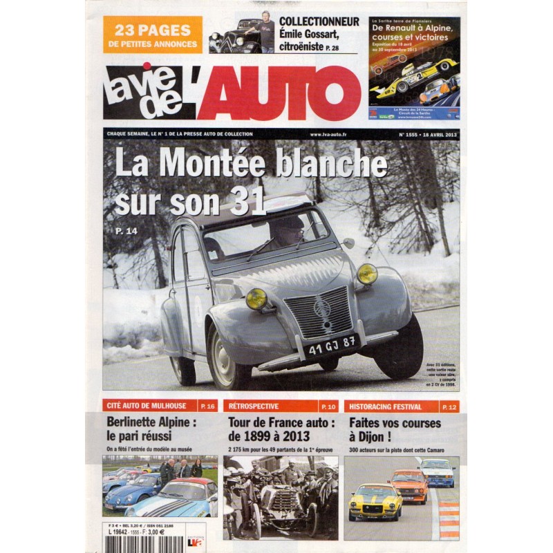 La Vie de l'Auto n° 1555 du 18 avril 2013 - La Montée Blanche sur son 21
