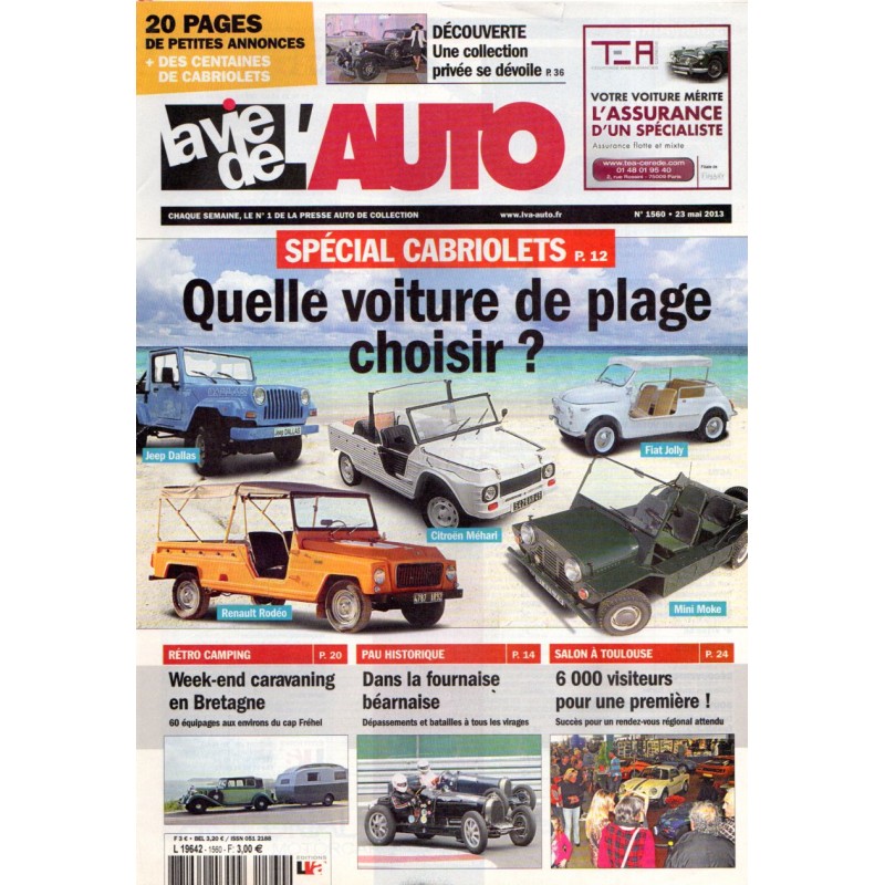 La Vie de l'Auto n° 1560 du 23 mai 2013 - Spécial Cabriolets : quelle voiture de plage choisir ?