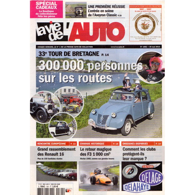 La Vie de l'Auto n° 1561 du 30 mai 2013 - 33e Tour de Bretagne : 300000 personnes sur les routes