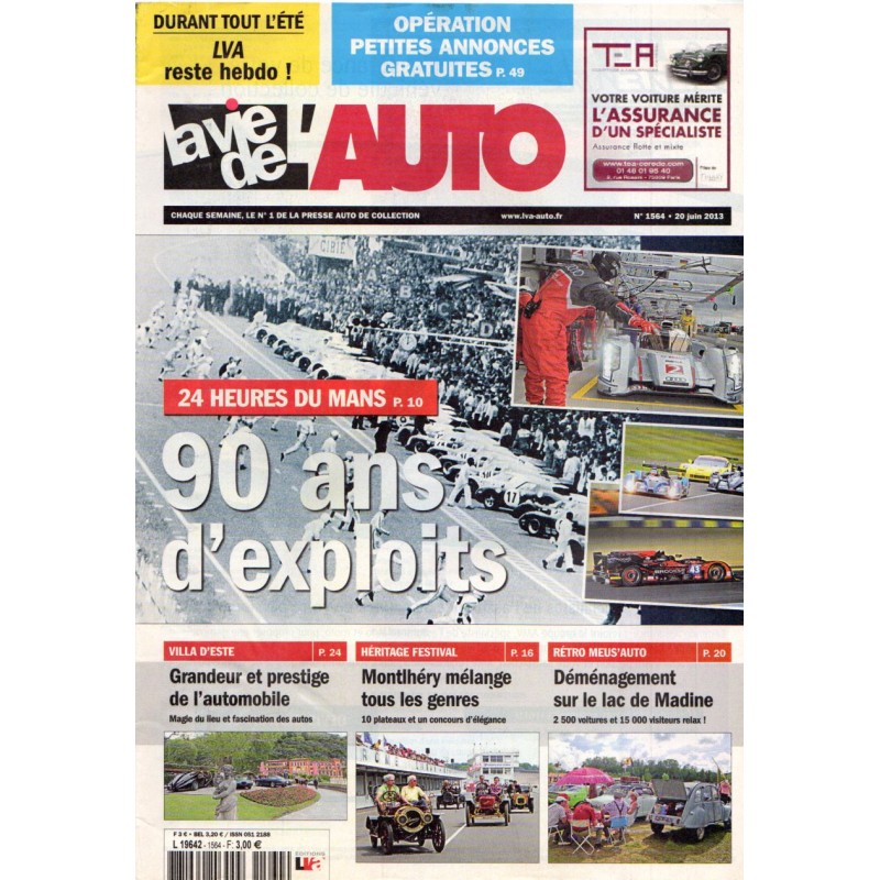 La Vie de l'Auto n° 1564 du 20 juin 2013 - 24 heures du Mans : 90 ans d'exploits