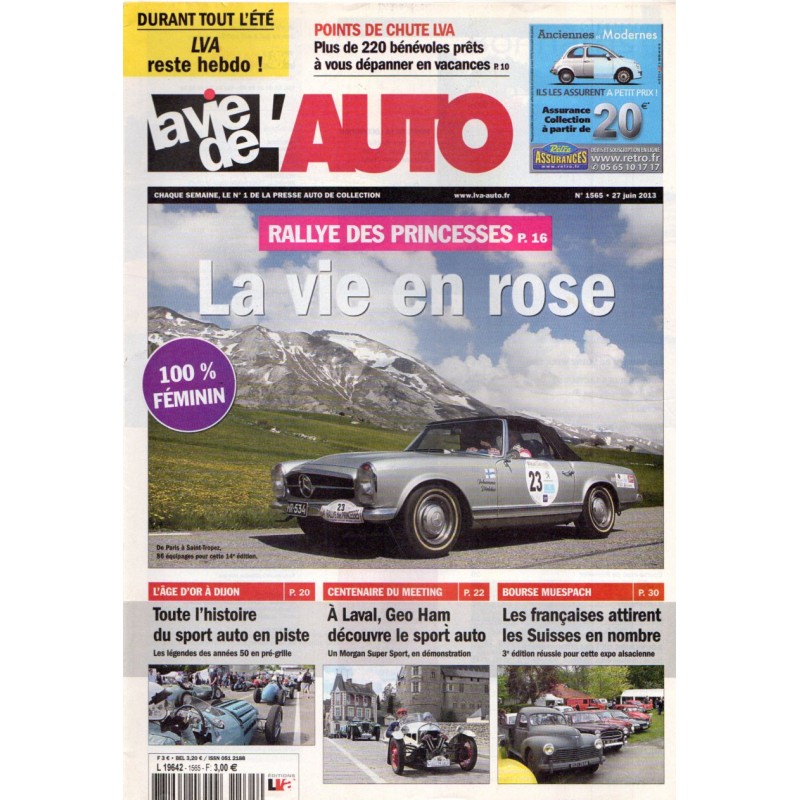La Vie de l'Auto n° 1565 du 27 juin 2013 - Rallye des Princesses : la vie en rose