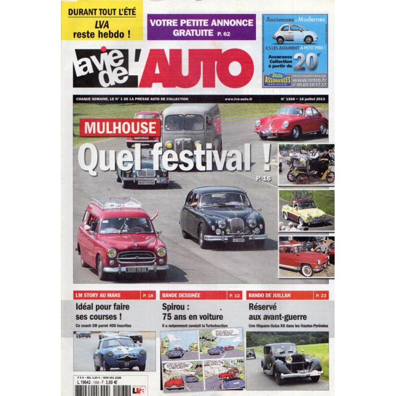 La Vie de l'Auto n° 1568 du 18 juillet 2013 - Festival de Mulhouse