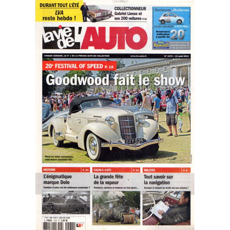 La Vie de l'Auto n° 1572 du 15 aout 2013 - 20e Festival of Speed : Goodwood fait le show