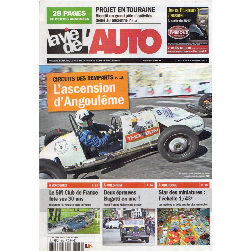 La Vie de l'Auto n° 1579 du 3 octobre 2013 - Circuit des remparts : L'ascension d'Angoulême