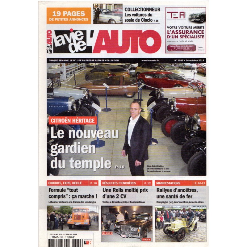 La Vie de l'Auto n° 1582 du 24 octobre 2013 - Citroën Héritage : le nouveau gardien du temple