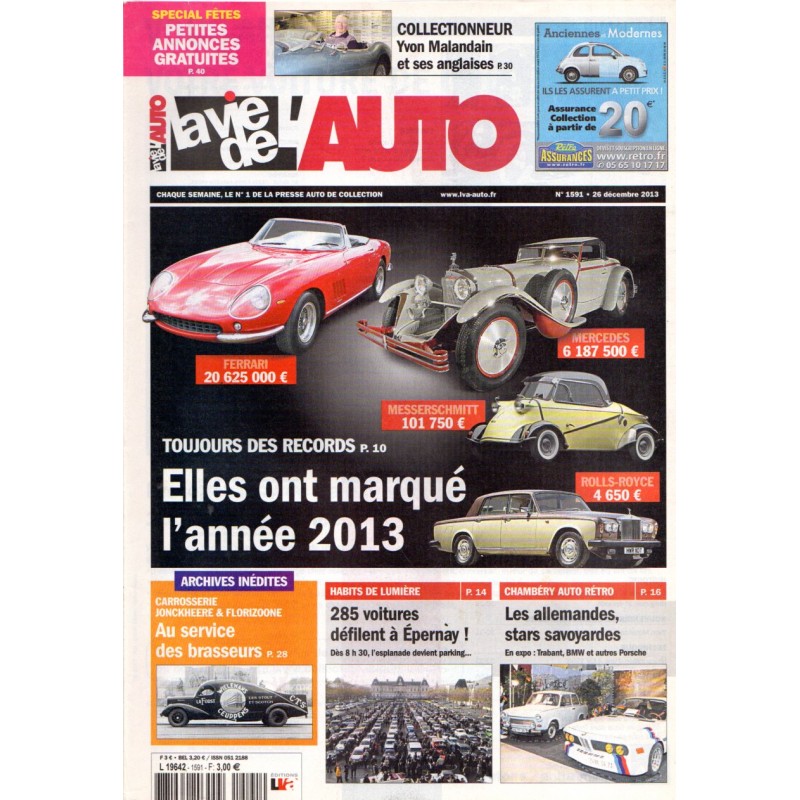 La Vie de l'Auto n° 1591 du 26 décembre 2013 - Elles ont marqué l'année 2013