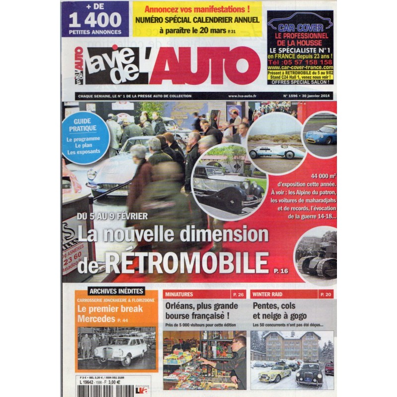 La Vie de l'Auto n° 1596 du 30 janvier 2014 - La nouvelle dimension du Rétromobile