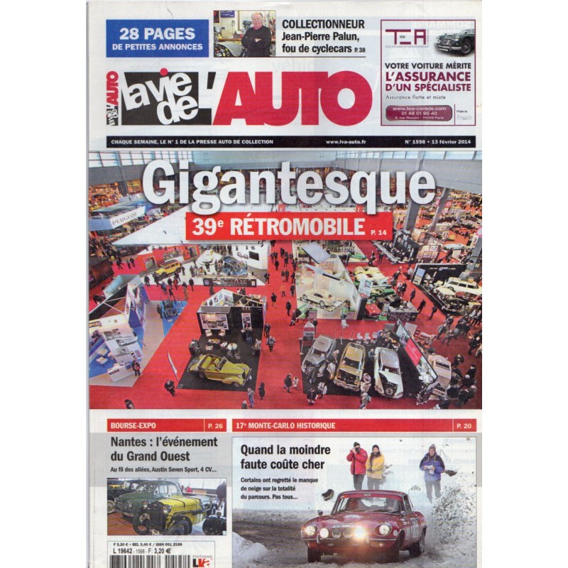 La Vie de l'Auto n° 1598 du 13 février 2014 - 39e Rétromobile : Gigantesque