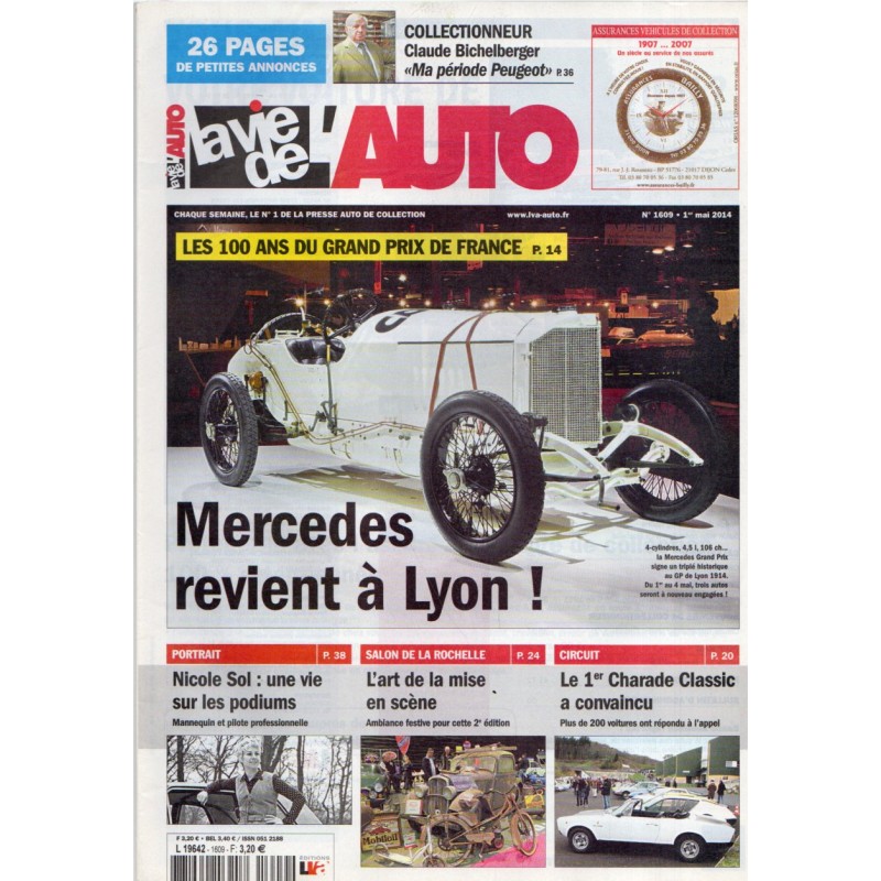 La Vie de l'Auto n° 1609 du 1er mai 2014 - Les 100 ans du Grand Prix de France : Mercedes revient à Lyon !