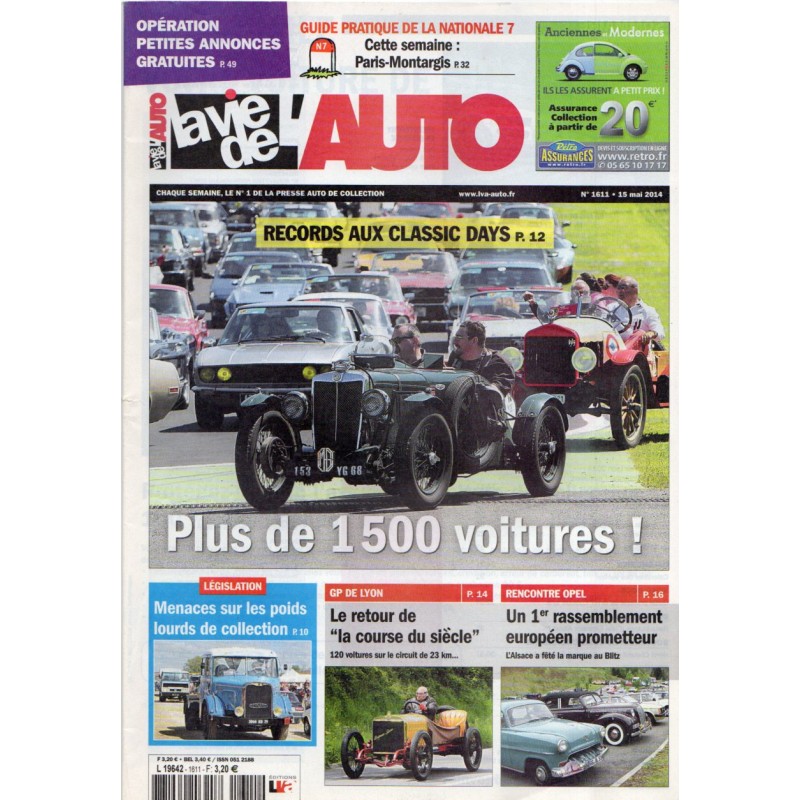 La Vie de l'Auto n° 1611 du 15 mai 2014 - Records aux Classic Days