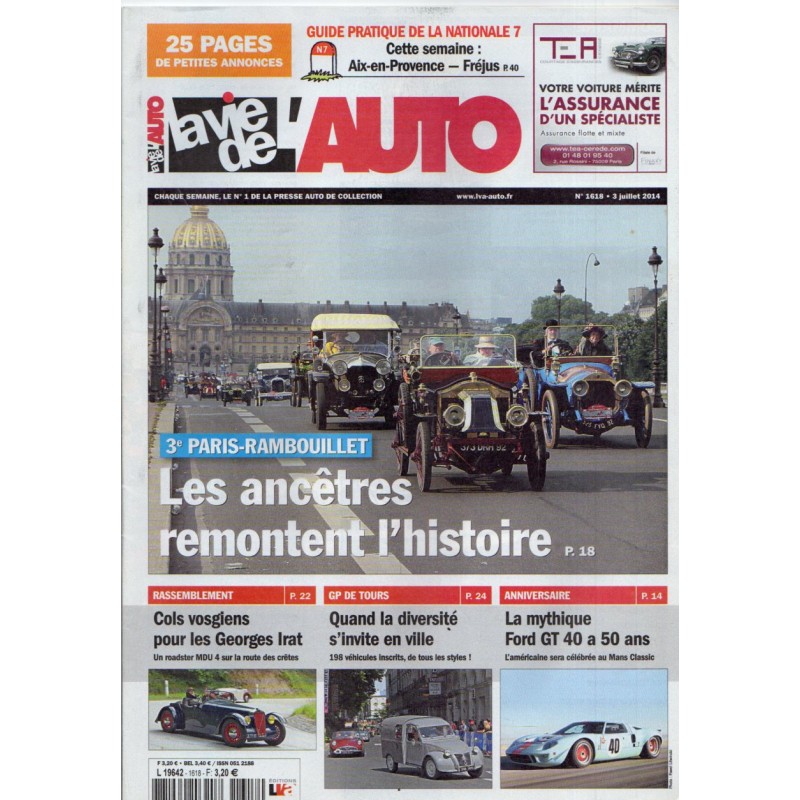 La Vie de l'Auto n° 1619 du 10 juillet 2014 - Rétrofestival de Caen : Sur un air de vacances