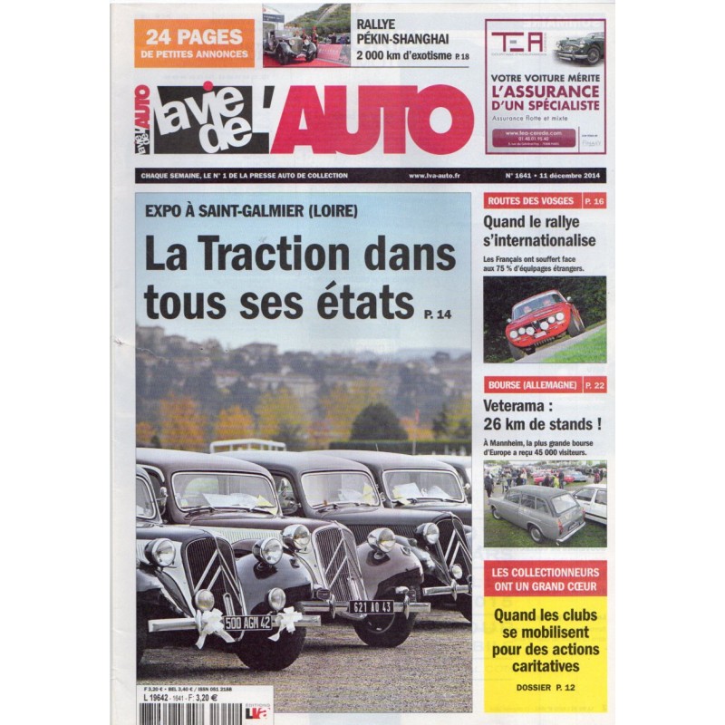 La Vie de l'Auto n° 1641 du 11 décembre 2014 - Expo à Saint-Galmier (Loire) : La Traction