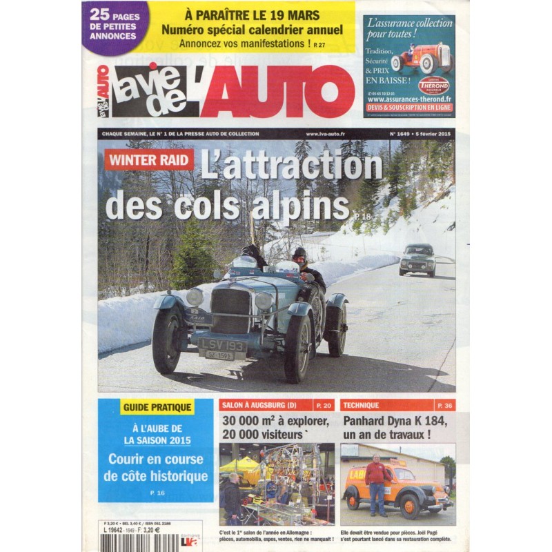 La Vie de l'Auto n° 1649 du 5 février 2015 - Winter Raid : l'attraction des cols alpins
