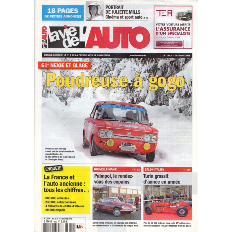 La Vie de l'Auto n° 1652 du 26 février 2015 - 61e Neige et Glace : Poudreuse à gogo