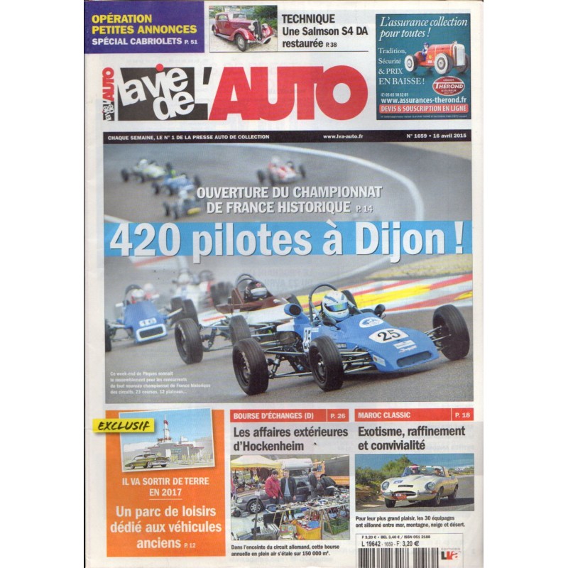 La Vie de l'Auto n° 1659 du 16 avril 2015 - Championnat de France Historique à Dijon