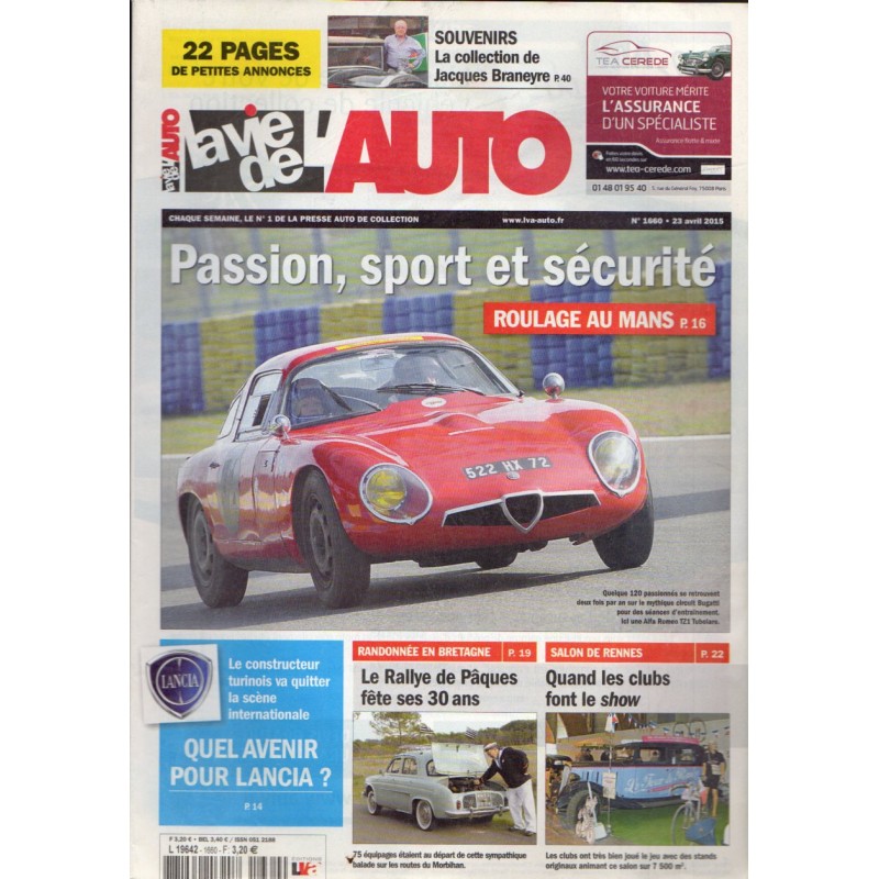La Vie de l'Auto n° 1660 du 23 avril 2015 - Roulage au Mans : Passion, sport et sécurité