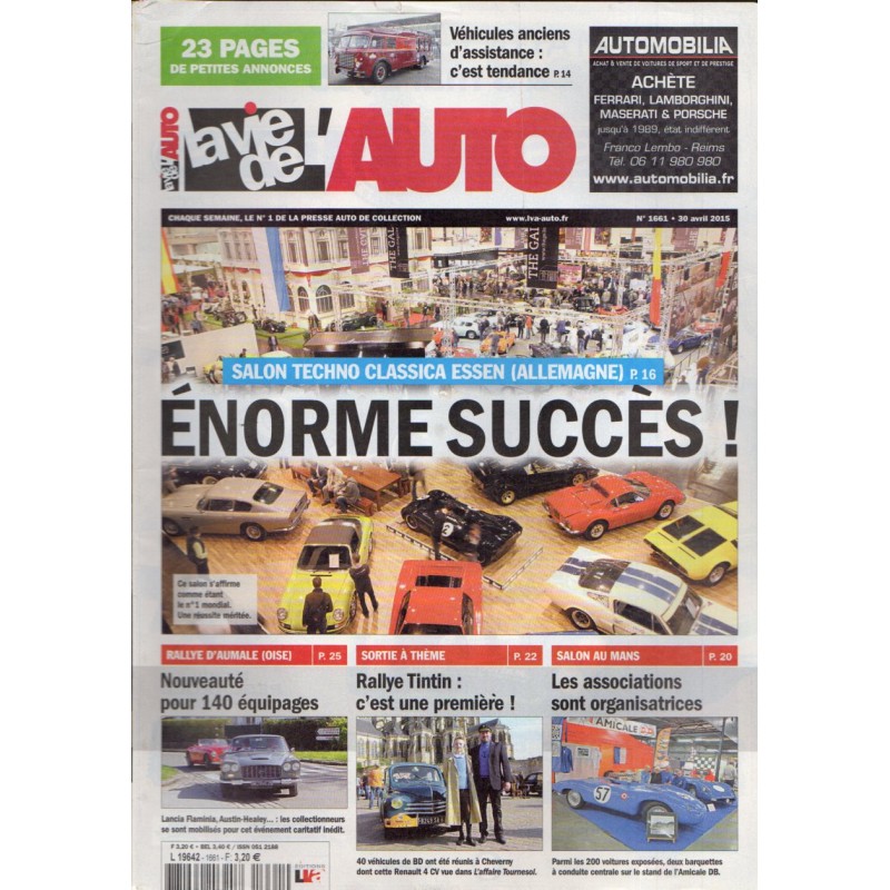 La Vie de l'Auto n° 1661 du 30 avril 2015 - Salon Techno Classica Essen (allemagne)