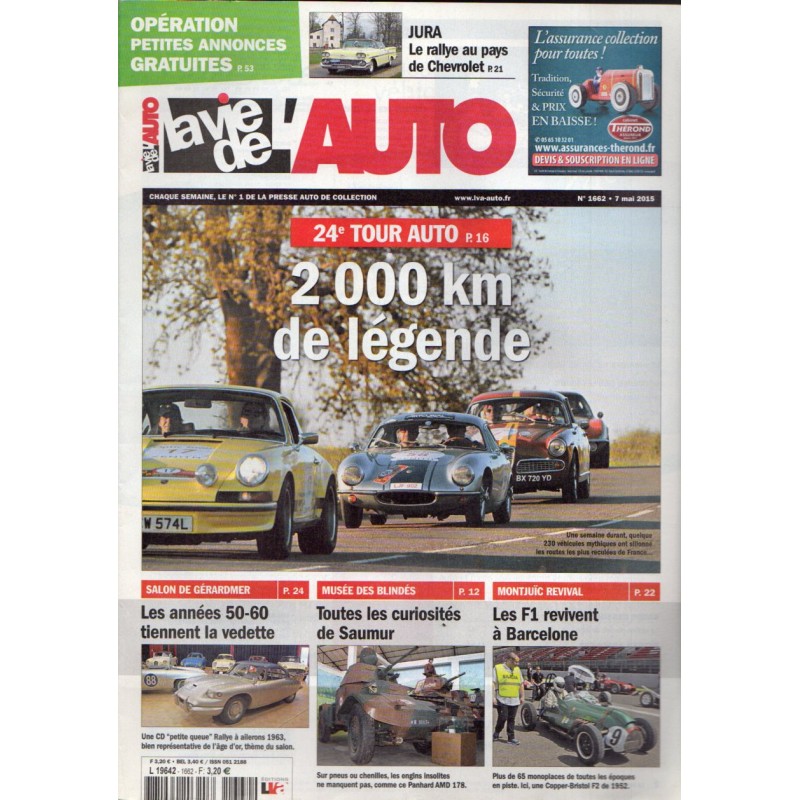 La Vie de l'Auto n° 1662 du 7 mai 2015 - 24e Tour Auto : 2000 km de légende