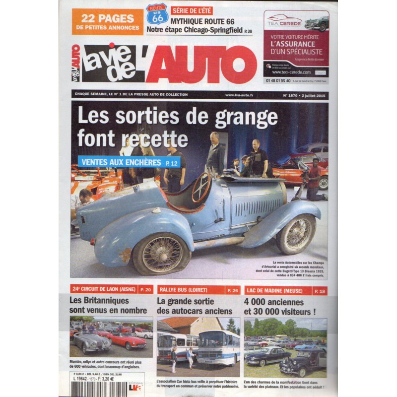 La Vie de l'Auto n° 1670 du 2 juillet 2015 - Enchères : Les sorties de granges font recette