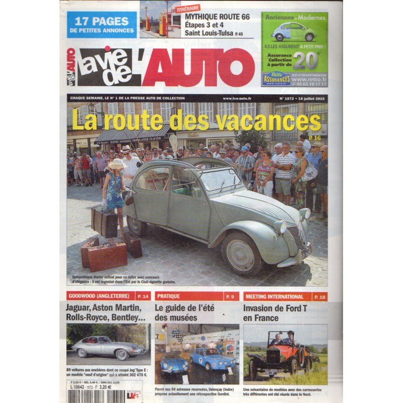 La Vie de l'Auto n° 1672 du 16 juillet 2015 - La route des vacances