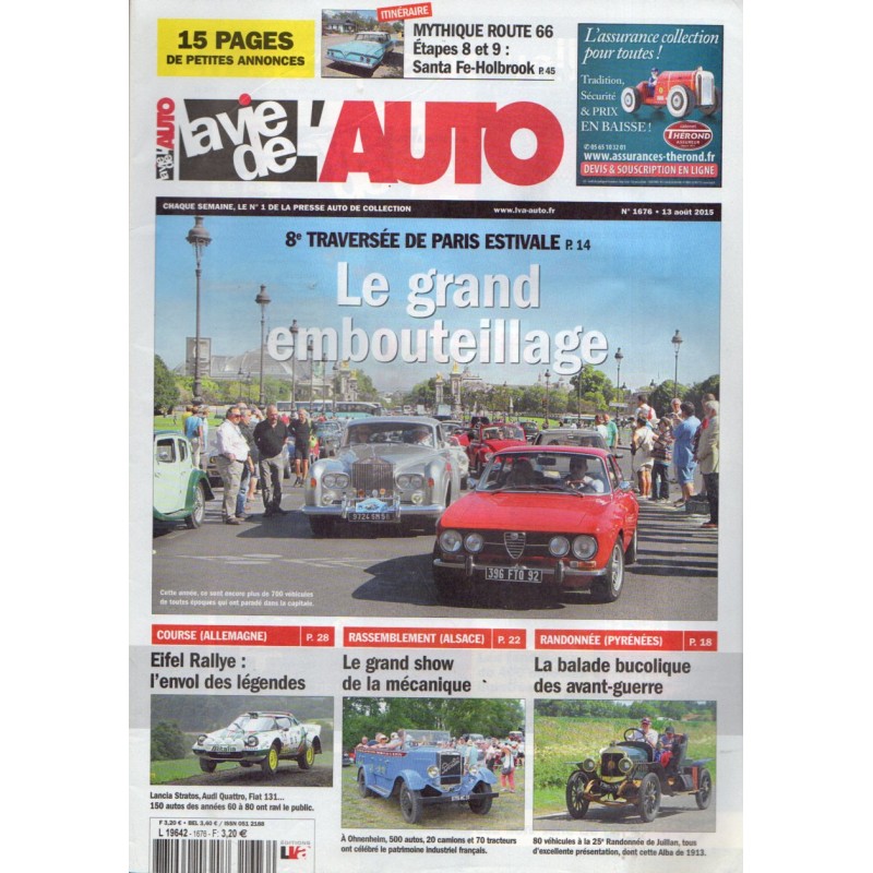 La Vie de l'Auto n° 1676 du 13 aout 2015 - 8e Traversée de Paris estivale : Le grand embouteillage