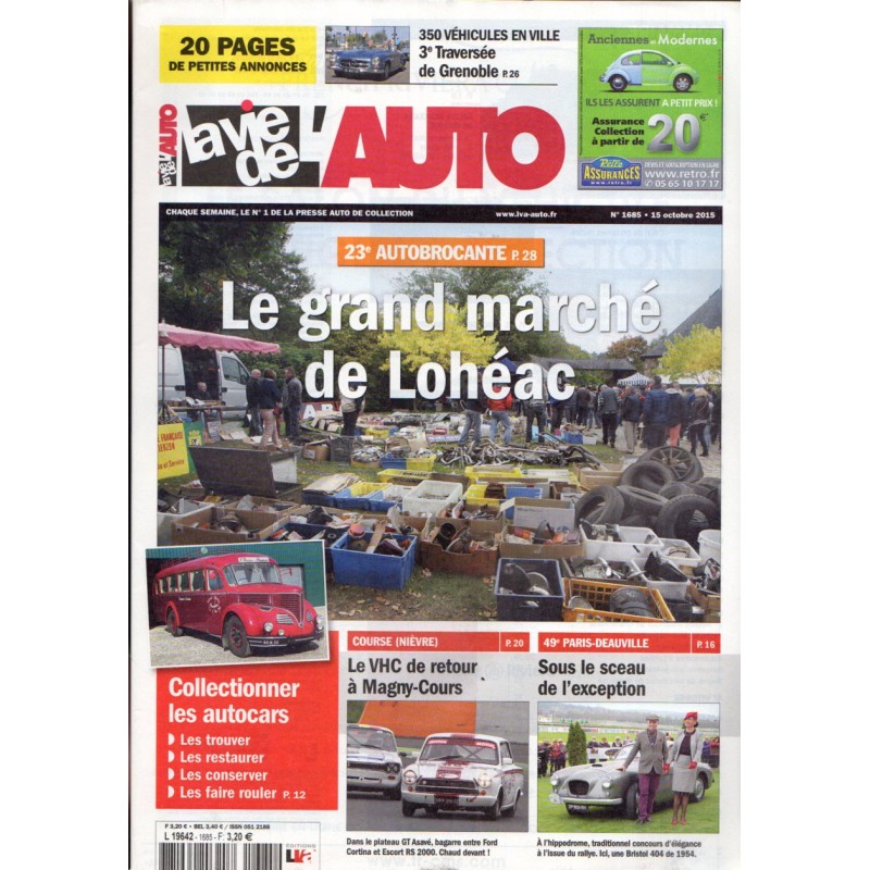 La Vie de l'Auto n° 1685 du 15 octobre 2015 - 23e Autobrocante : Le grand marché de Lohéac