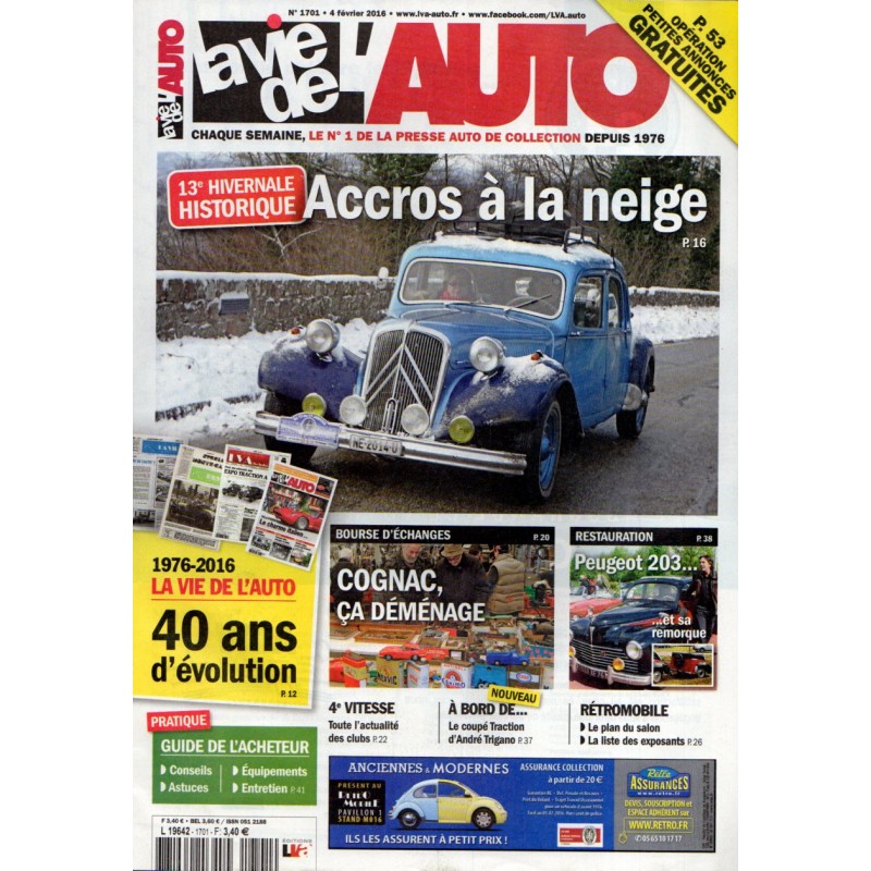 La Vie de l'Auto n° 1701 du 4 février 2016 - 13e Hivernale Historique : Accros à la neige