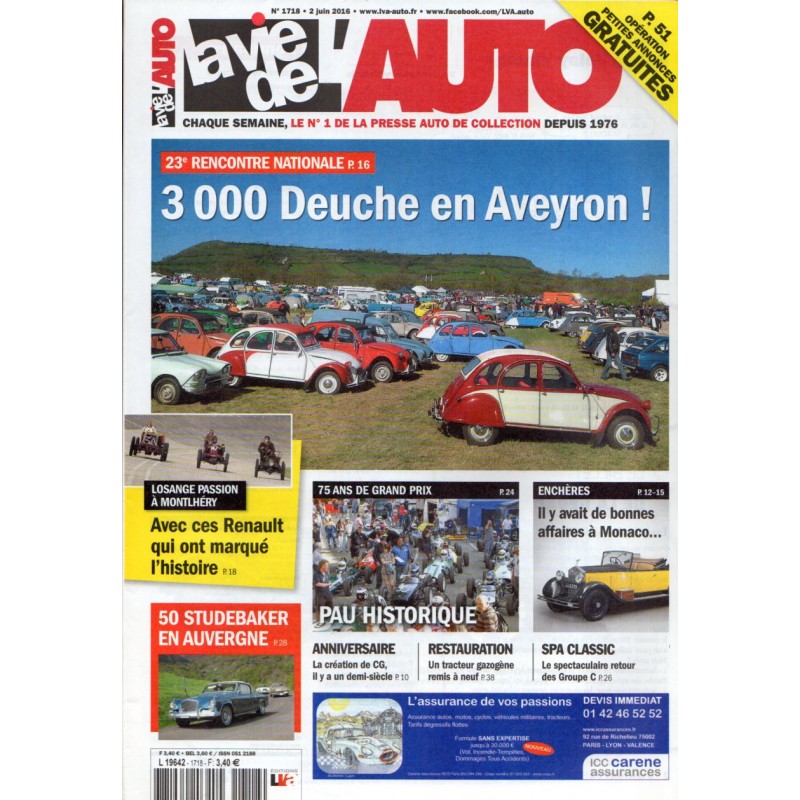 La Vie de l'Auto n° 1718 du 2 juin 2016 - 23e Rencontre Nationale : 3000 Deuche en Aveyron !
