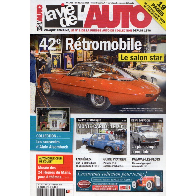 La Vie de l'Auto n° 1755 du 16 février 2017 - 42e Rétromobile : Le salon Star