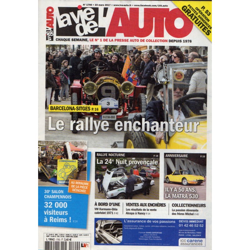 La Vie de l'Auto n° 1760 du 23 mars 2017 - Barcelone-Sitgès : Le Rallye enchanteur
