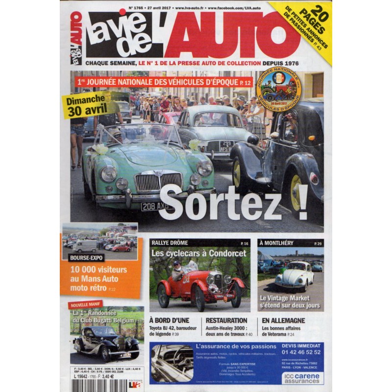La Vie de l'Auto n° 1765 du 27 avril 2017 - 1re Journée Nationale des véhicules d'époque