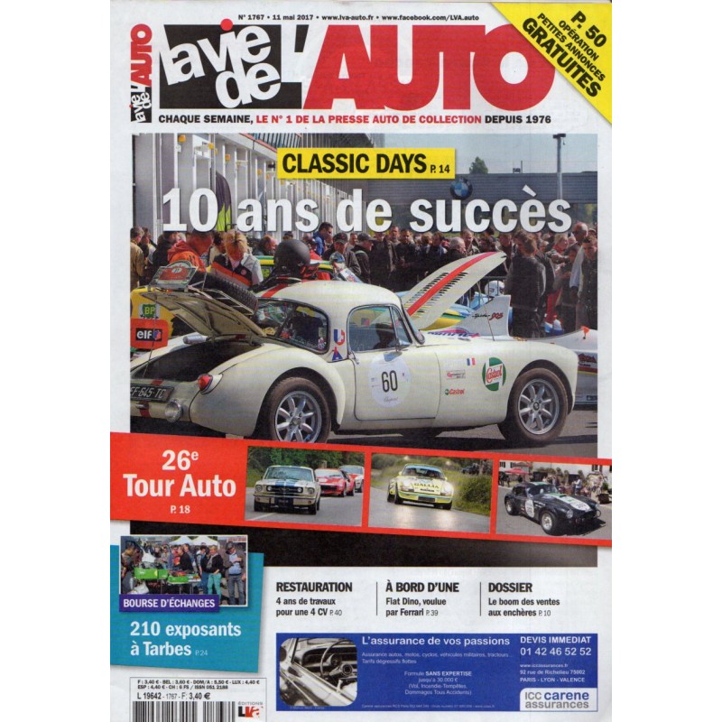 La Vie de l'Auto n° 1767 du 11 mai 2017 - Classic days : 10 ans de succès