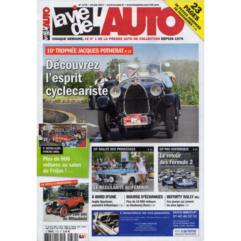 La Vie de l'Auto n° 1772 du 15 juin 2017 - 10e Trophée Jacques Potherat : Découvrez l'esprit cyclecariste