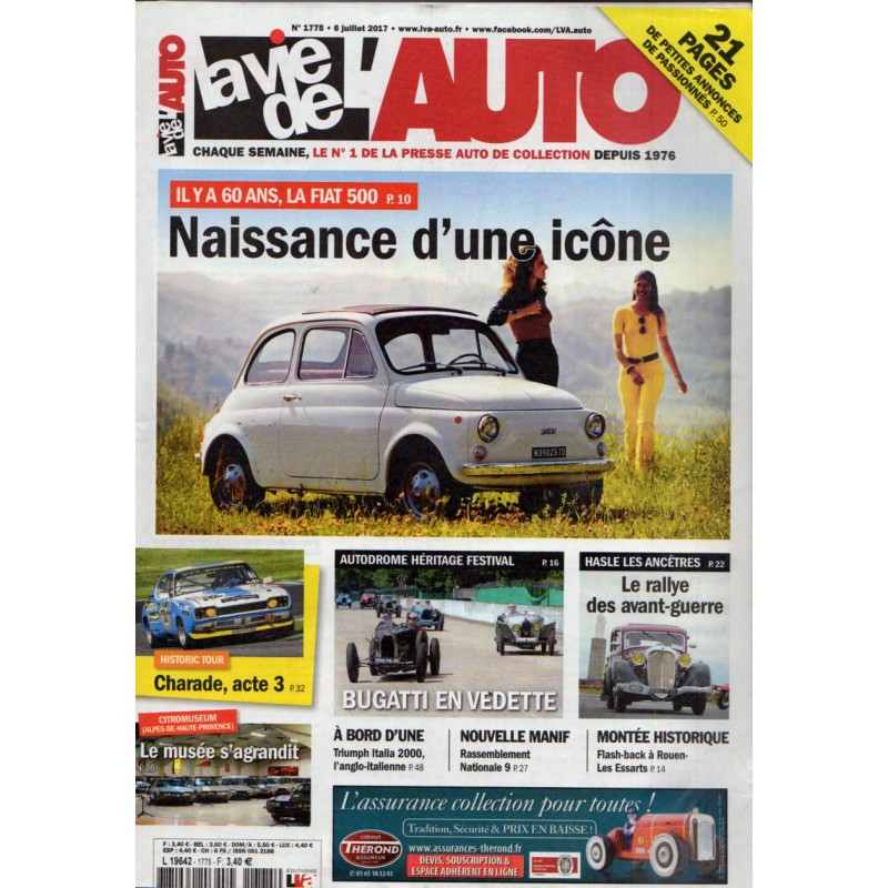 La Vie de l'Auto n° 1775 du 6 juillet 2017 - Il y a 60 ans, la Fiat 500 : Naissance d'une icône