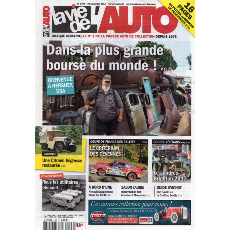 La Vie de l'Auto n° 1796 du 30 novembre 2017 - La plus grande bourse du monde : Hershey (USA)