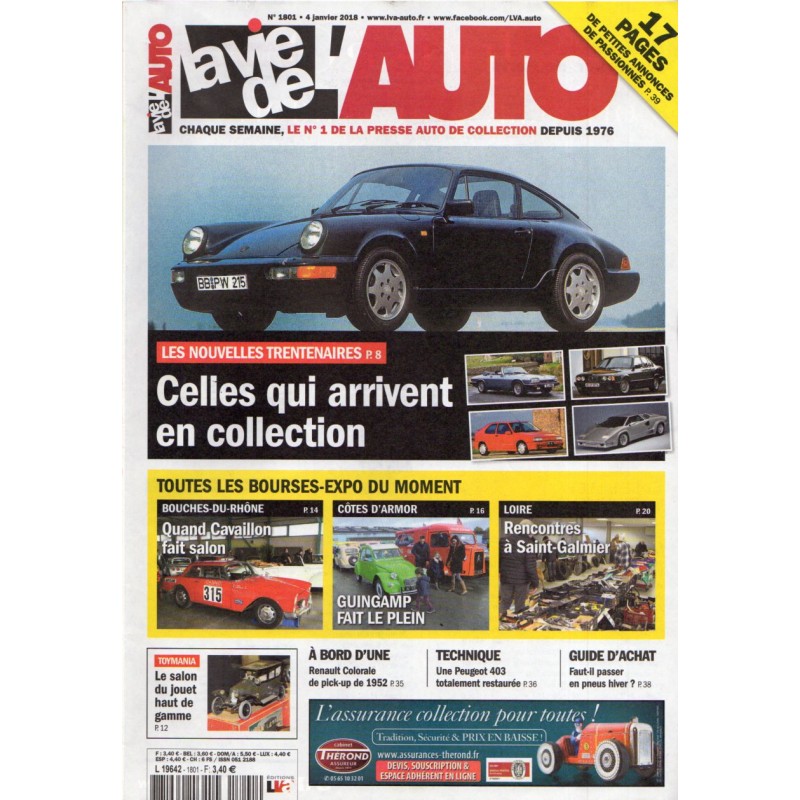 La Vie de l'Auto n° 1801 du 4 janvier 2018 - Les nouvelles trentenaires : Celles qui arrivent en collection
