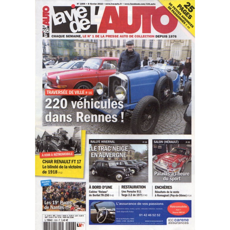 La Vie de l'Auto n° 1806 du 8 février 2018 - Traversée de ville : 220 véhicules dans Rennes !