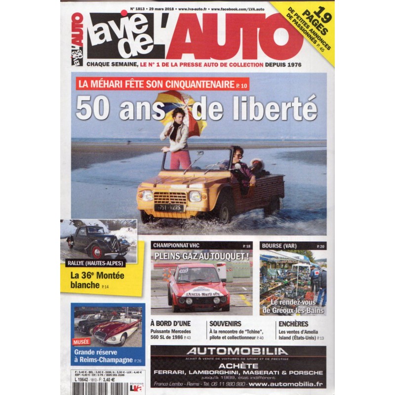 La Vie de l'Auto n° 1813 du 29 mars 2018 - La Méhari fête son cinquantenaire : 50 ans de liberté