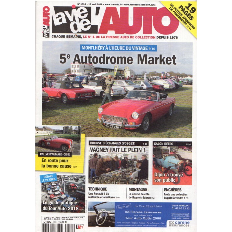 La Vie de l'Auto n° 1816 du 19 avril 2018 - 5e Autodrome Market : Montlhéry à l'heure du vintage