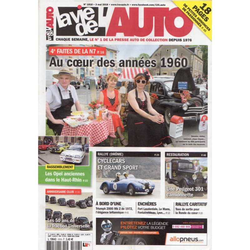 La Vie de l'Auto n° 1818 du 3 mai 2018 - 4e faites de la N7 : Au cœur des années 1960