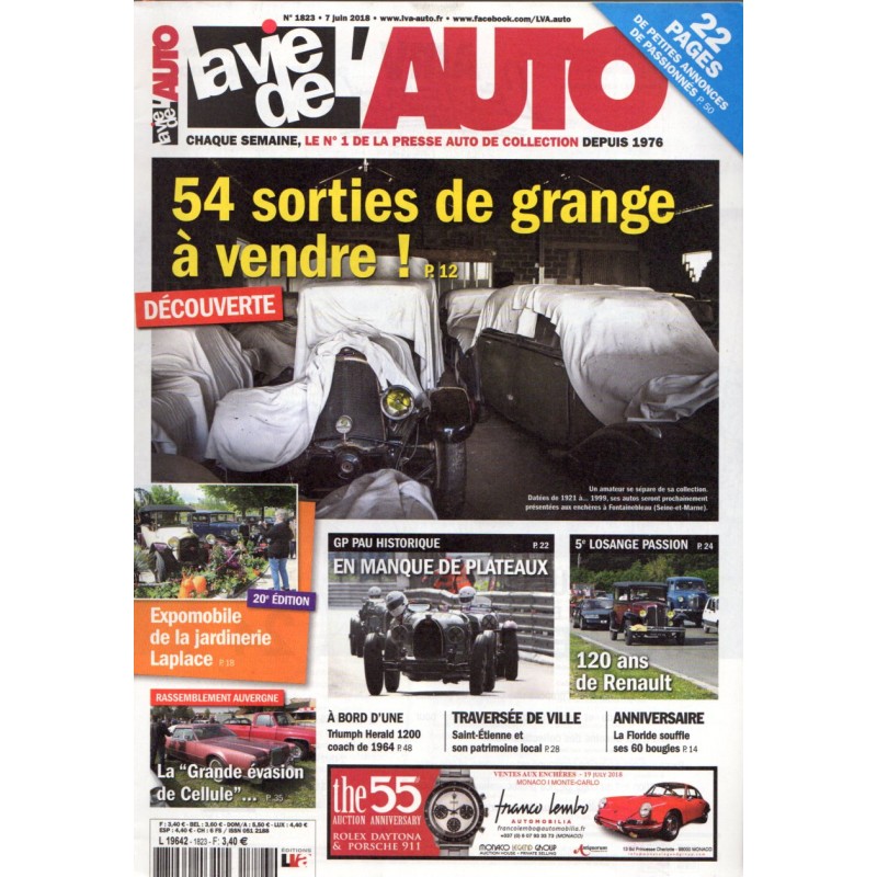 La Vie de l'Auto n° 1823 du 7 juin 2018 - Découverte : 54 sorties de grange à vendre