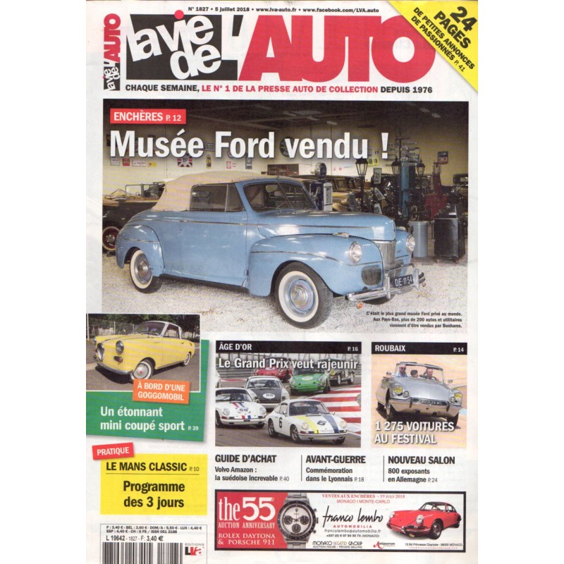 La Vie de l'Auto n° 1827 du 5 juillet 2018 - Musée Ford vendu !