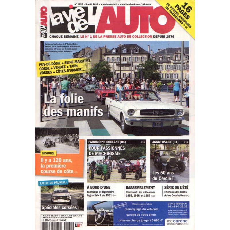La Vie de l'Auto n° 1832 du 9 aout 2018 - La folie des manifs