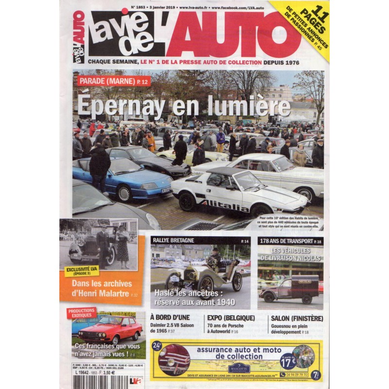 La Vie de l'Auto n° 1853 du 3 janvier 2019 - Parade (Marne : Epernay en lumière